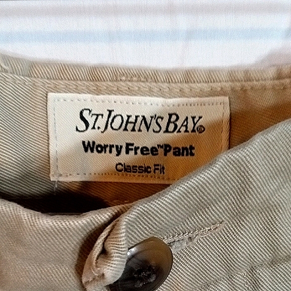 St John's Bay 40x29 Worry Free Classic Fit Men's Tan Pants - Picture 2 of 8